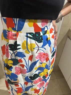 JCrew Floral Print Midi Skirt in Multi Color